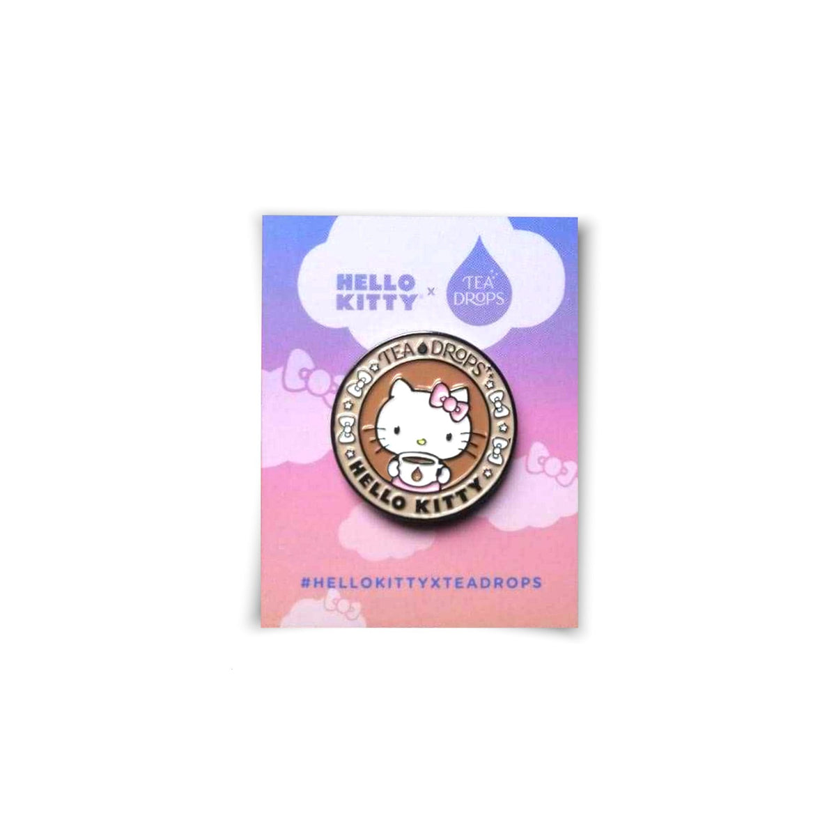 Tea Drops x Hello Kitty: Limited Edition Enamel Pins - Pin 4 - Tan Circle